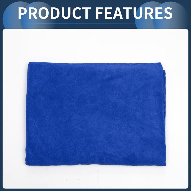 INFINAUTO Cleaning Cloths Towel,Car Drying Plush Cloth Absorbent Microfiber Blue,1pcs