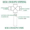12Pack 1Inch PVC Fittings, 4-Way Cross Elbow Fitting for Building