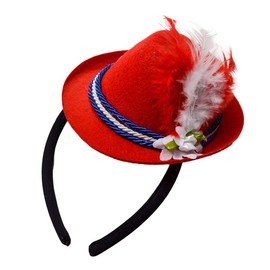 Essence of Europe Gifts Oktoberfest German Costume Accessory Mini Red Fedora Felt Hat Headband | OktoberfestHaus