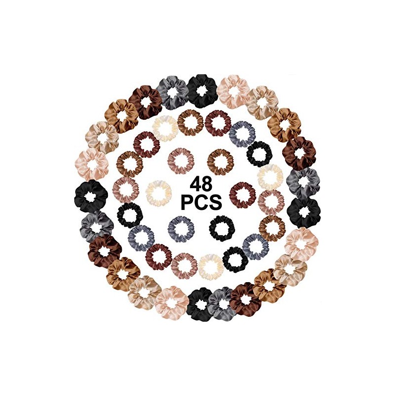 Hanaive 48 Gomas Elásticas de Pelo de Satén Coletero de