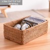 amololo Handmade Rectangle Wicker Fruit Box Rattan Tray Magazine Organizer