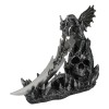 Fantasy Leviathan Dragon On Graveyard Skull With Fire Dagger Letter