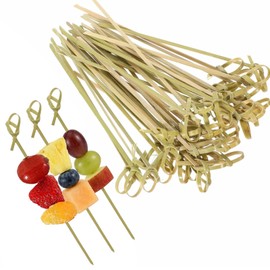 Cocktail Sticks Bamboo Skewers 12cm Green 100 Pack Horyue