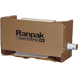 Ranpak Geami WrapPak EX 750' x 14" Ranpak Geami EX Sustainable Paper Packaging Solution (Bubble Wrap Alternative), WRAPPAKEX-B2, Brown/White (Single Pack)