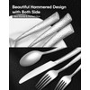 EUIRIO 40-Piece Hammered Silverware Set, Stainless Steel Flatware Set for