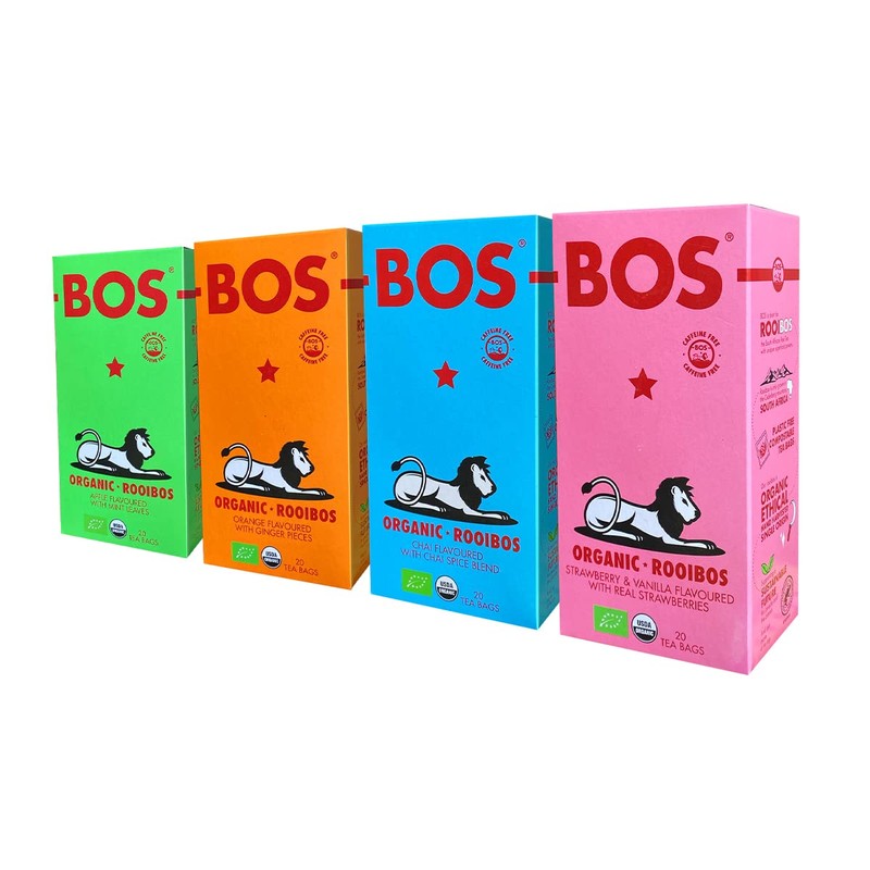 BOS Strawberry & Vanilla Flavoured Organic Rooibos Carton, 50 g,