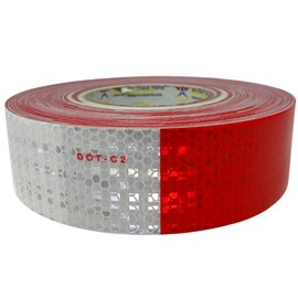 All Star Truck Parts] Conspicuity Tape Premium DOT-C2 Approved Reflective Truck Trailer Red White 2”x150’ 4 YEAR AVERAGE LIFE -1 Roll
