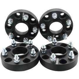 DCVAMOUS 4PC Black 5x4.75 Hubcentric Wheel Spacers 1.25 Inch with 12x1.5 Studs Compatible with Chevy GMC 5 Lug 5x120.65 for 1982-2003 Camaro | 1984-2019 Corvette | 1983-2005 Blazer | 1982-2004 S10