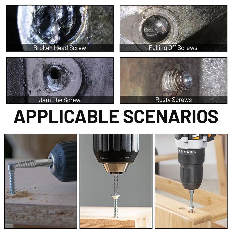 Leogony 11 Pcs Easy Out Bolt Extractor Set, 4 Bits