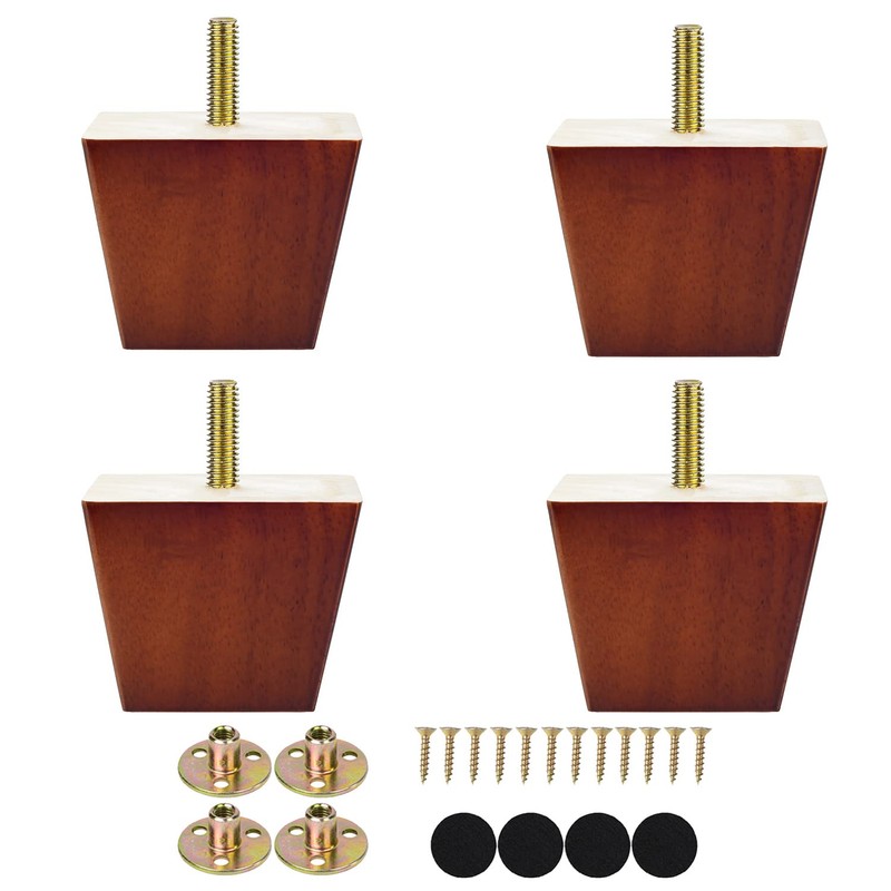 Michanco 2 inch Sofa Legs Square Furniture Feet Screw in