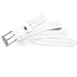 YIWEIYA Womens Leather Belts (White)