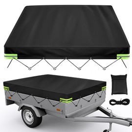 Trailer Tarpaulin 214 x 122 x 13 cm (84.25 x 48.03 x 5.12 inches), 750 kg Trailer Tarpaulin 420D Heavy Duty Waterproof Windproof for Cars Car Trailer with Grommets and Rope