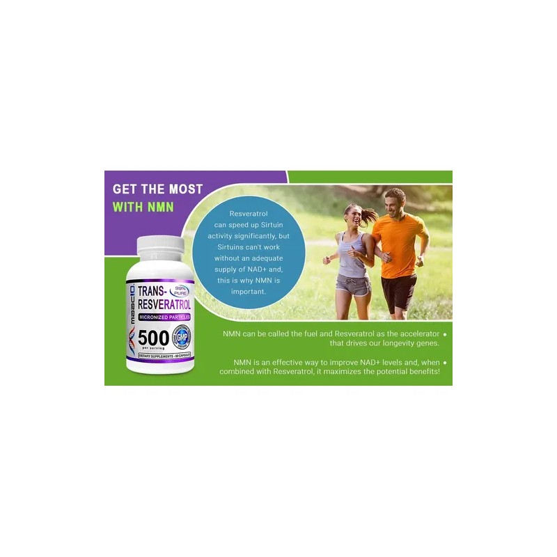Trans- Resveratrol De 500 Mg 99 Puro Bioperina (60 Caps.)