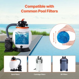 Reusable Blue Polyester Fiber Filter Media 3.1 Lbs Pool Sand Filter Balls Replace Pool Filter Balls W/ SandDefault: Default