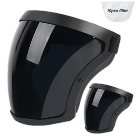 BFhongly - Paquete de 2 protectores faciales de plástico, equipo de protección facial de seguridad completa con unisex y adultos, protector facial reutilizable para protección de trabajo, antiempañamiento, humo solar, grano de aceite, gris oscuro