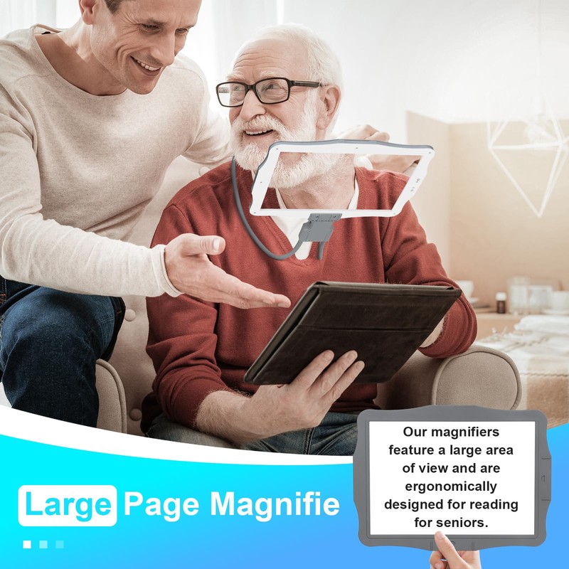 Large Neck Magnifying Glass with Light Hands Free Magnifying Glass