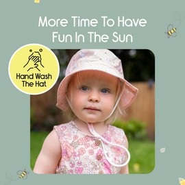 Ziggle Baby & Toddler Sun Hat – Boys Girls Summer Bucket Hat with Adjustable Chin Strap, Lightweight, Breathable, Perfect for Travel, Outdoor Play and Beach Trips Pink