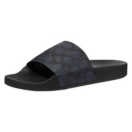 Coach Men's Coated Canvas Pool Slide, Charcoal Signature, 10