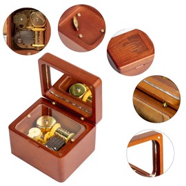 DANVON Hand Crank Solid Wood Music Box,Antique Engraved Musical Boxes Case Christmas Birthday Valentine's Day Mothers Gifts for Lover, Boyfriend, Girlfriend, Husband, Wife（Heart）