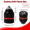 1.5-13mm Keyless Hand Drill Chuck 1/2-20UNF with SDS Plus Adapter,