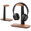 amesoba Headphone Stand, Natural Wood, Premium Black Walnut + Aluminum