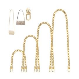 4 Pcs Replacement Purse Chains For Shoulder Handbags And Crossbody Bags, Metal Buckles,Gold Handbag Chain Straps (4 pcs)