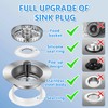 3-in-1 Stainless Steel Kitchen Gadget, JOMST Kitchen Sink Drain Strainer