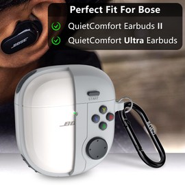 BEWZI Protective Case for Bose QuietComfort Ultra/QuietComfort Earbuds 2 Case Creativity 3D, Ultra Comfortable Soft Protective Cover for QuietComfort Ultra Case (Light Gray)