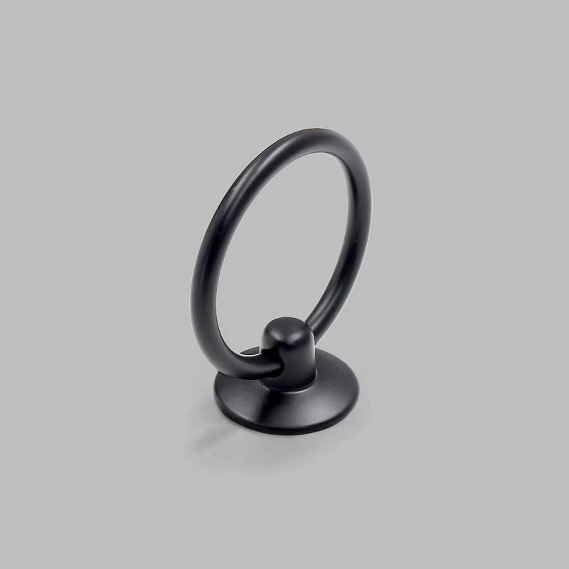 Bonsicoky 12Pcs Round Ring Drawer Pulls Matte Black Ring Handle