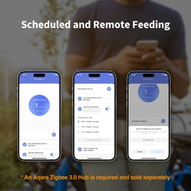 Aqara Smart Pet Feeder C1, REQUIRES AQARA Zigbee 3.0 HUB, Automatic Feeder for Cats and Dogs, Auto Cat Food Dispenser with APP Control, Can be Controlled by Google, Alexa, Siri, Works with SmartThings