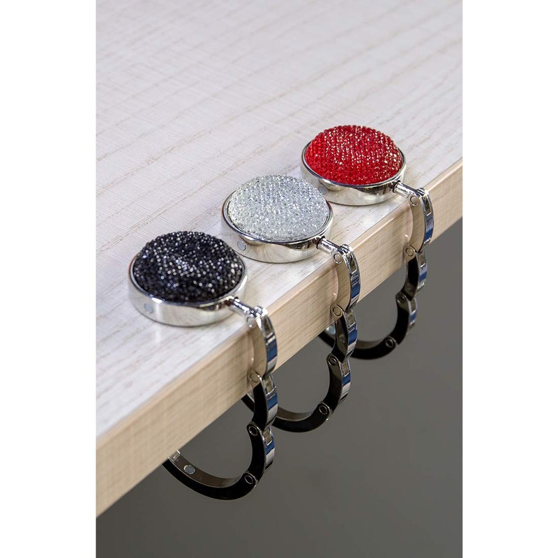 TANOSII Foldable Purse Hook Floding Handbag Hanger Bling Rhinestone Bag