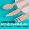 EarthClusive Bamboo Cutlery Set 300 Pcs (100 Forks 100 Knives