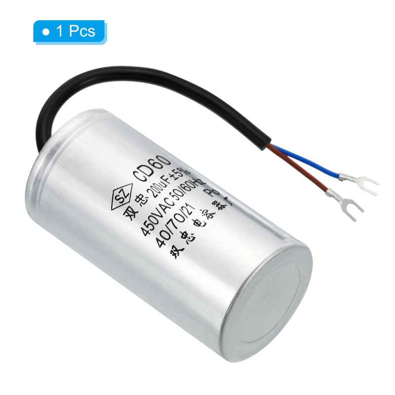 PATIKIL CD60 Run Capacitor 200uF 450VAC 2-Wire 5% Tolerance 50/60Hz