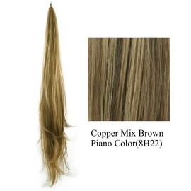 IMISSU Hair Extension Pony Tail Flexible Pretty Hair Ponytails Hairpieces Wig (Piano Copper Mix Brown)