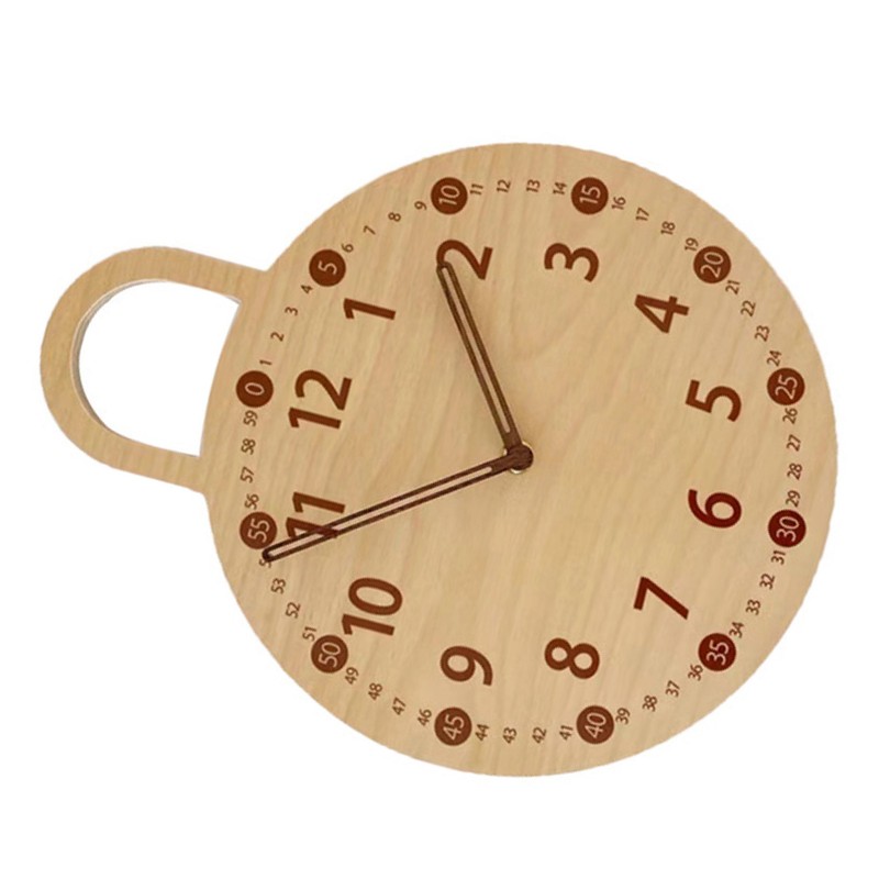 Wall Clock 10 Inch Round Silent Decorative Battery Operated Wooden
