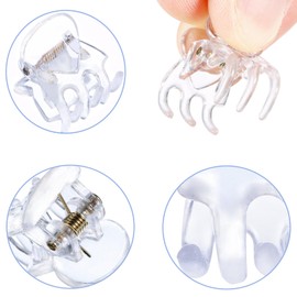 NiceYnn 36pcs Small Micro Hair Clips Women Girls Kids - Plastic Non-Slip Durable Cute Mini Claw Clips Hair Strong Hold Hair Clamps Catch Jaw Clips Pins Hair Styling Accessories with Storage Box Clear