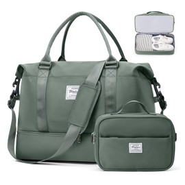 for Easyjet Airlines Underseat Cabin Bag 45X36X20 Weekend Overnight Carry on Holdall for Women Travel Duffel Sport Gym Tote Mum Hospital Bags with Wet Pocket,M2-Army Green