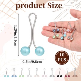 Lnngub 10 Pcs Hijab Pins,Cute Hijab Clips Muslim Pearl Scarf Clips Scarf Pin Multicolor Headscarf Pearl Pins for Wedding Dress Decorative Jewelry Accessories
