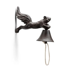 SPI Home 51179 Galvanized Scampering Squirrel Garden Bell 10 x 10 Cast Iron Outdoor Garden Patio Windchime Noisemaker