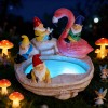 Solar-Powered Garden Gnomes and Flamingo Lantern Set with Mushroom Lights,