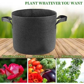 5-Pack 7 Gallon Heavy Duty Non-woven Planting Bags Breathable Handles Potato Vegetable Garden Planter  Felt Grow Bagscolor: Black, Sheet Size: 7 gallon