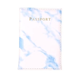 Pretty Little Passports Marble Passport Cover Vaccine Card Holder Combo, Passport Holder with Vaccine Card Slot (Pink) (Blue)