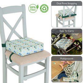 Polar Gear Baby Booster Cushion – Lightweight Booster Seat for Children 3 Years+ - Machine Washable, Adjustable Straps – 8cm Thick Foam Booster Seat Dining Chair – Unicorn