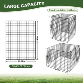 Large Compost Bin Outdoor, Square Mesh Garden Wire Compost Bin for Stacking Leaves and Yard Waste 36X36X28 Inches