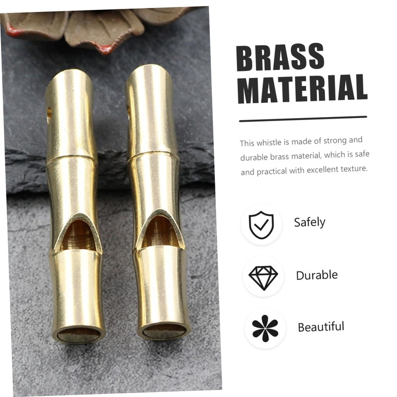 Sosoport 5sets Loud Brass Survival Whistle Pendant Essential Outdoor Accessory