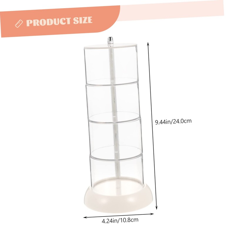 LABRIMP Cotton Swab Holder Rotatable Design Multi Makeup Organizer for