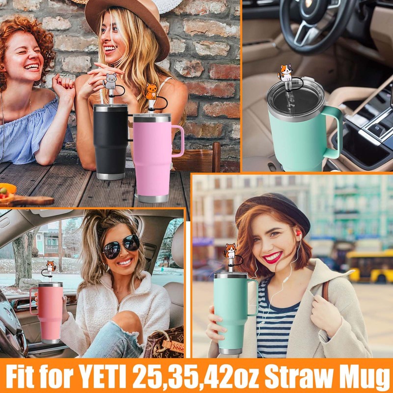 XANGNIER Cute Silicone Straw Cover Cap for YETI Cup,6 Pcs