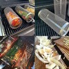 Ockyunoo Stainless Steel Round Silver Rolling Grill Basket for Fish