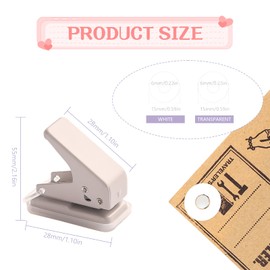 MFCGHXR 1000 White/Transparent Hole Punch Reinforcement Stickers, Reinforcement Rings, PVC Material, Brown Hole Punch, Office, School, Home Use