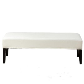 [pkpohs] Chaise Chair Cover, PU Chair Cover, Stretch Bench Cover, Dining (White)